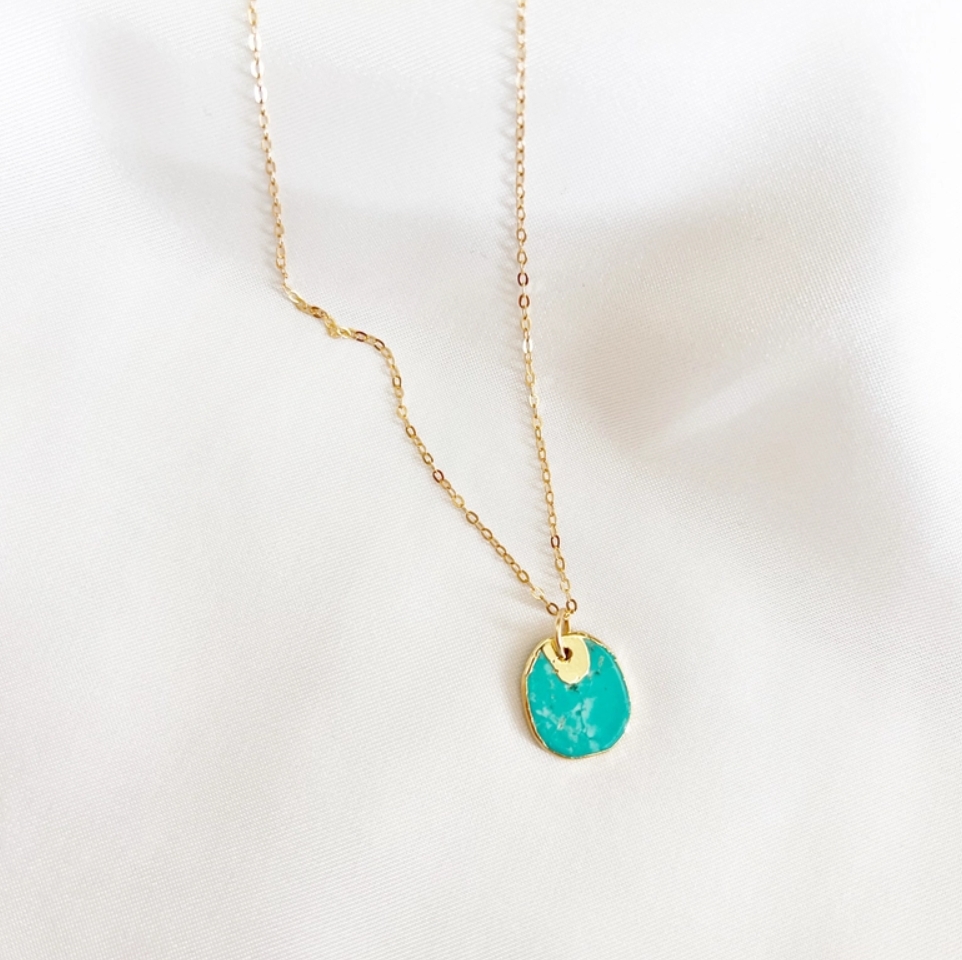 Free Spirit Turquoise Necklace Gold Filled