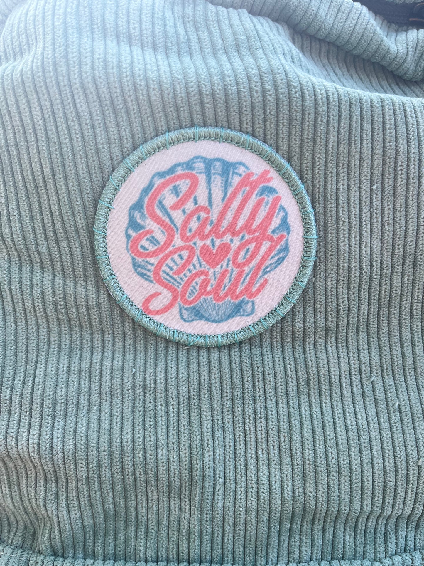 Ford Bronco Sage Green Cotton Corduroy Backpack Large w/Salty Soul Patch