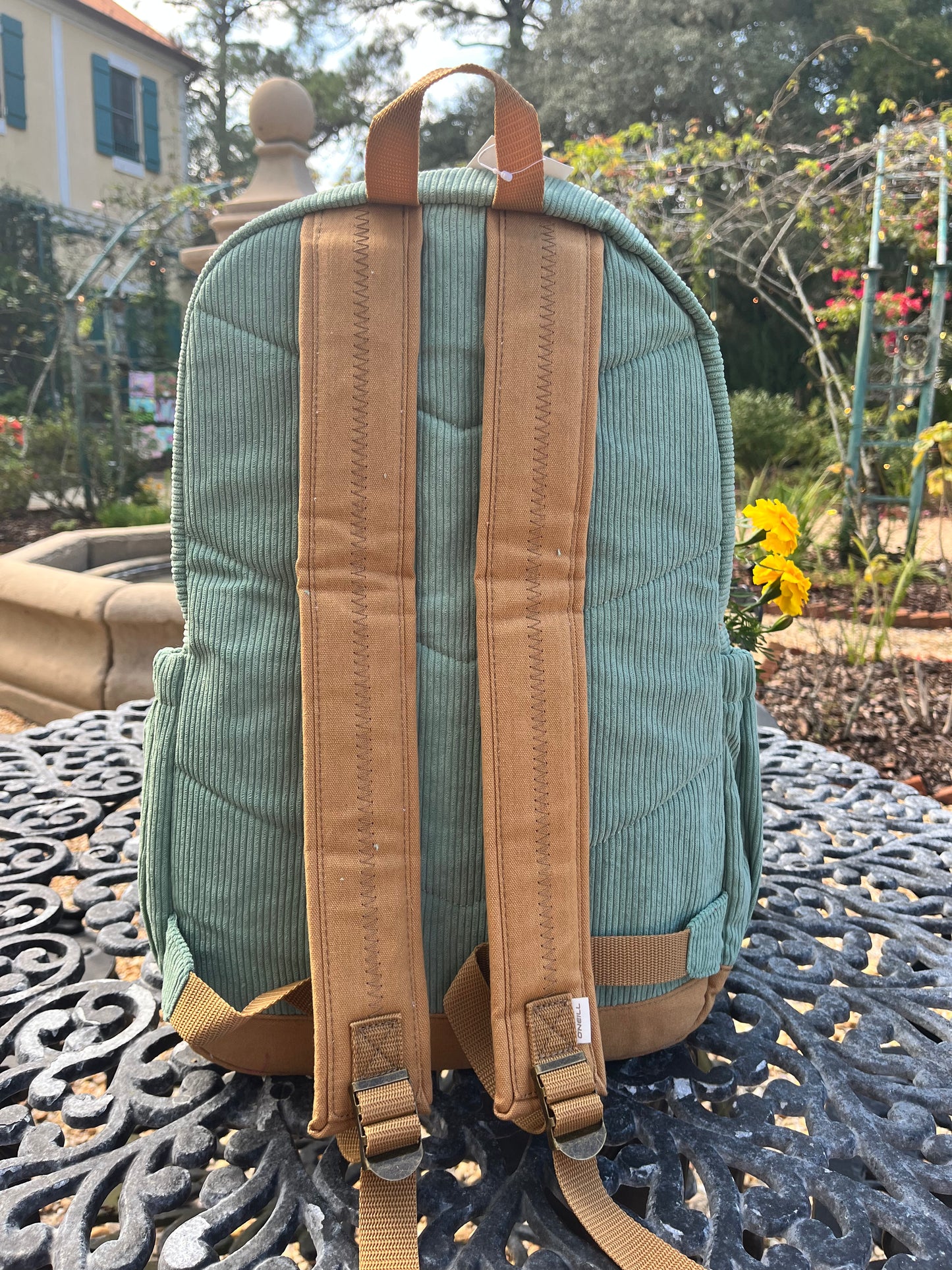 Ford Bronco Sage Green Cotton Corduroy Backpack Large w/Salty Soul Patch