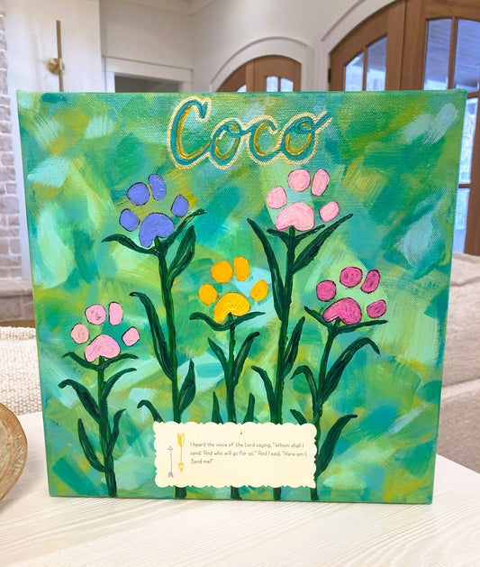 Your Pet's Paw Print on Canvas Art