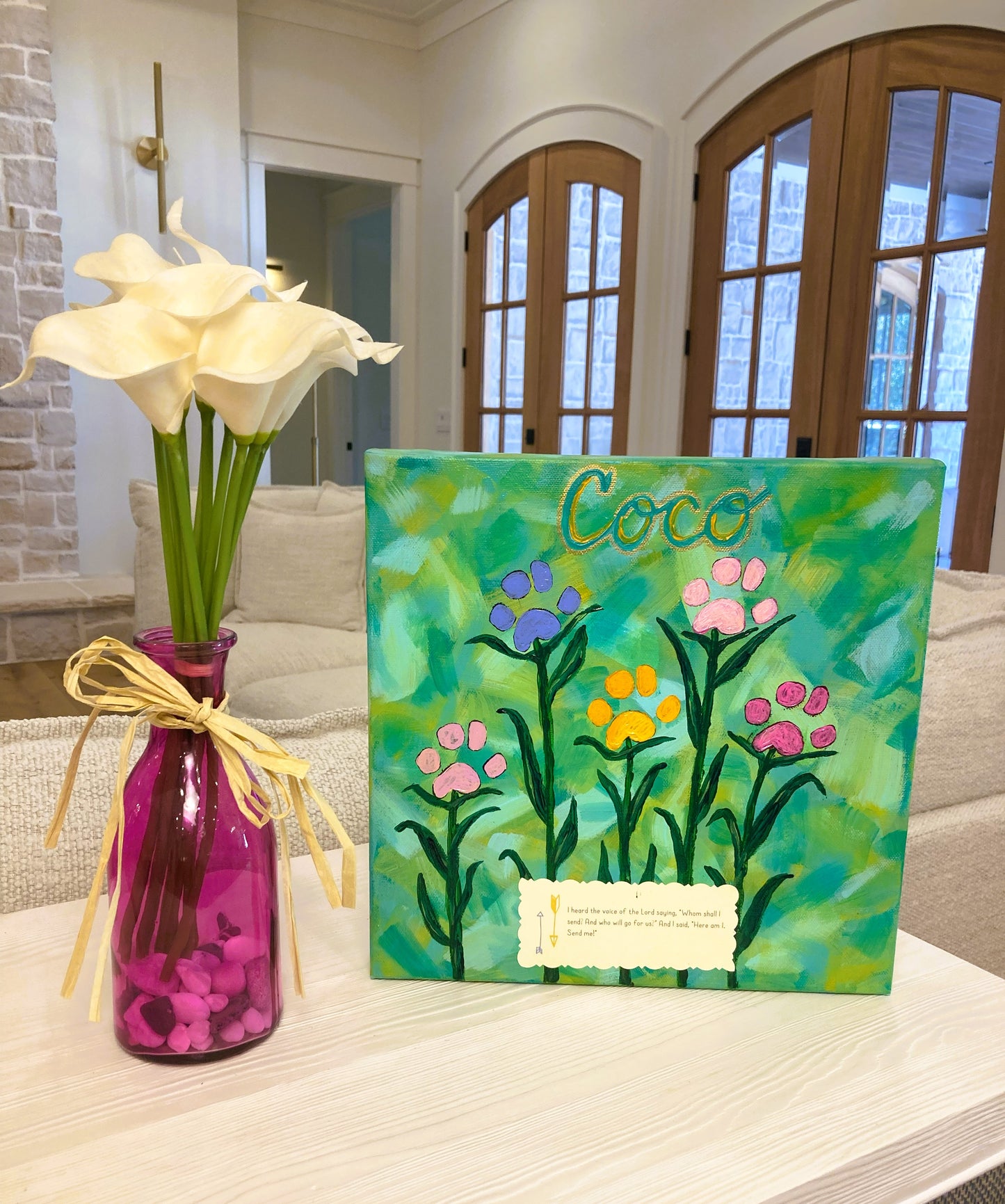 Your Pet's Paw Print on Canvas Art