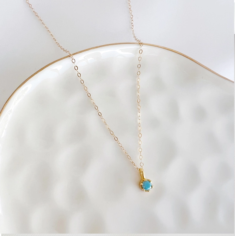 Oceane Turquoise Necklace Gold Filled