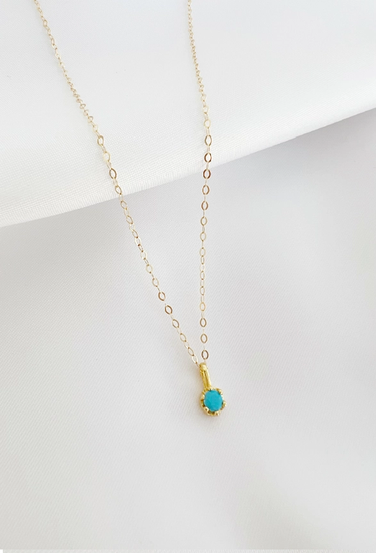 Oceane Turquoise Necklace Gold Filled