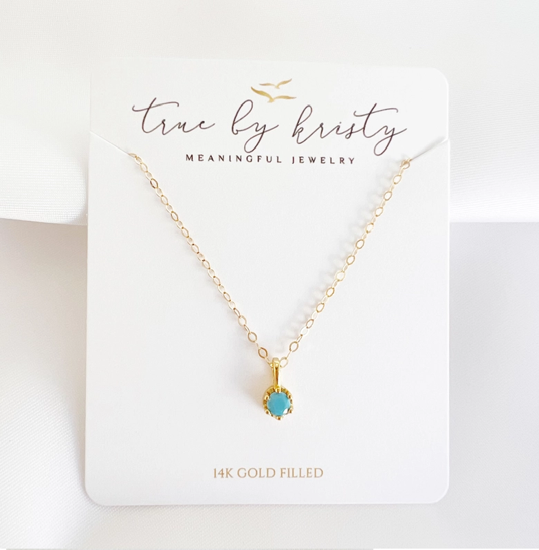 Oceane Turquoise Necklace Gold Filled