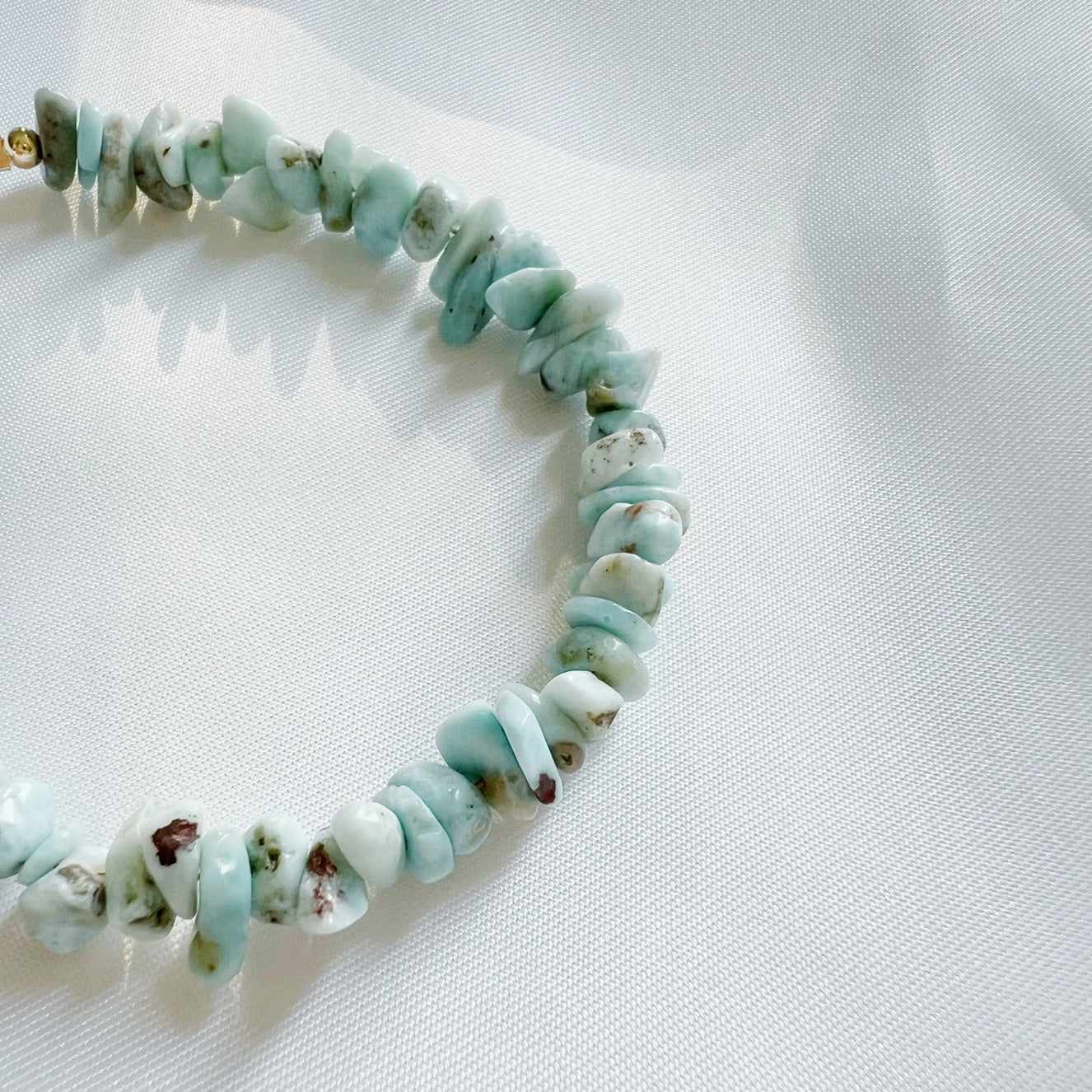 Sanibel Larimar Beaded Bracelet Gold Filled